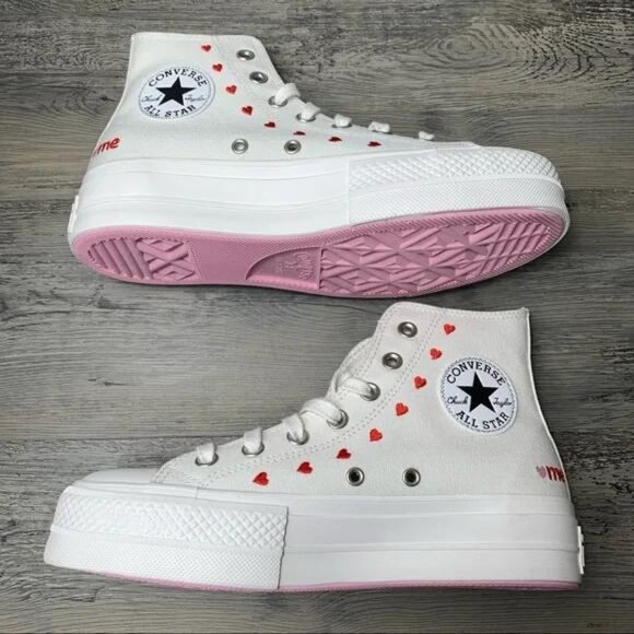 Women’s Converse Valentines Day Platform High White Multi Size - Picture 5 of 6